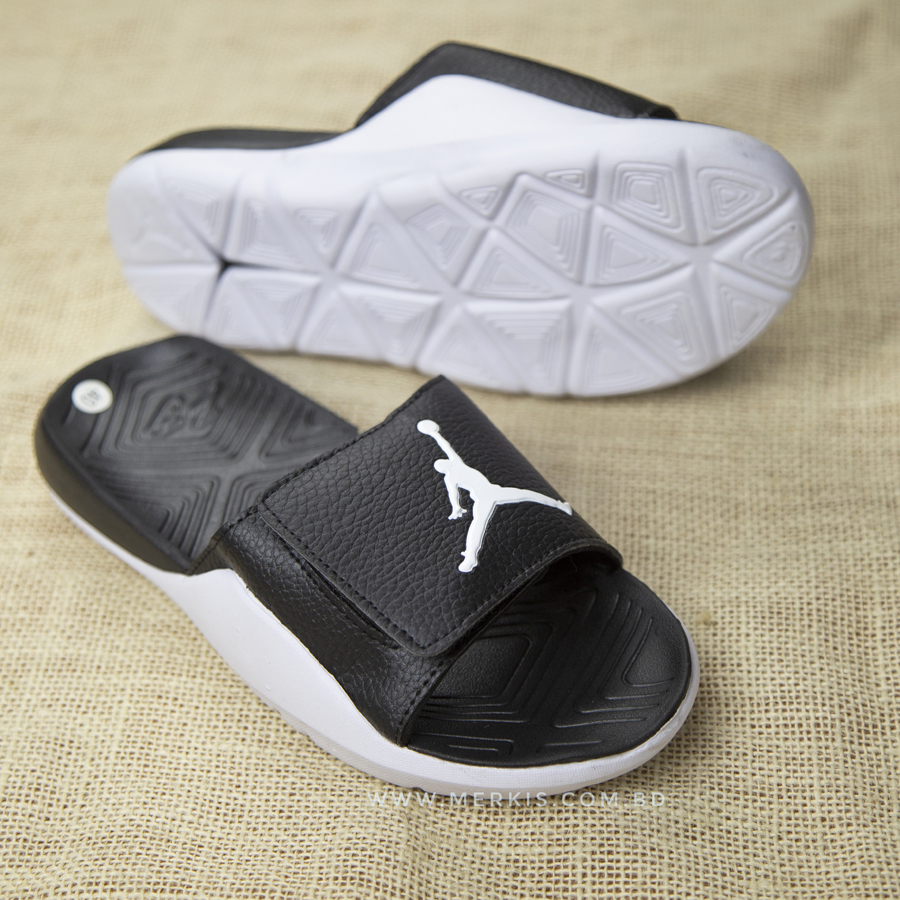 Black and white cheap jordan slides