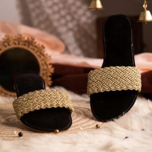 Black Flat Sandals for Women