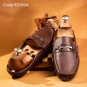Brown Leather Half Loafer For Men