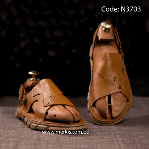 Brown Genuine Leather Sandal For Men