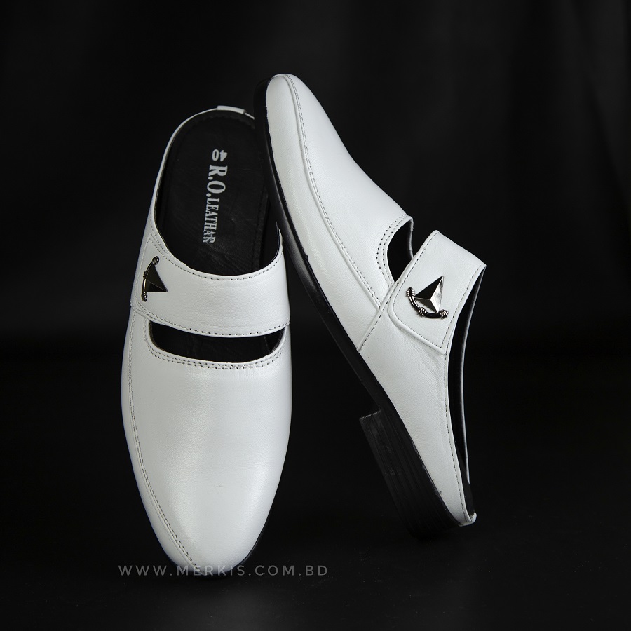 Genuine leather white sandal for men bd - Image 3