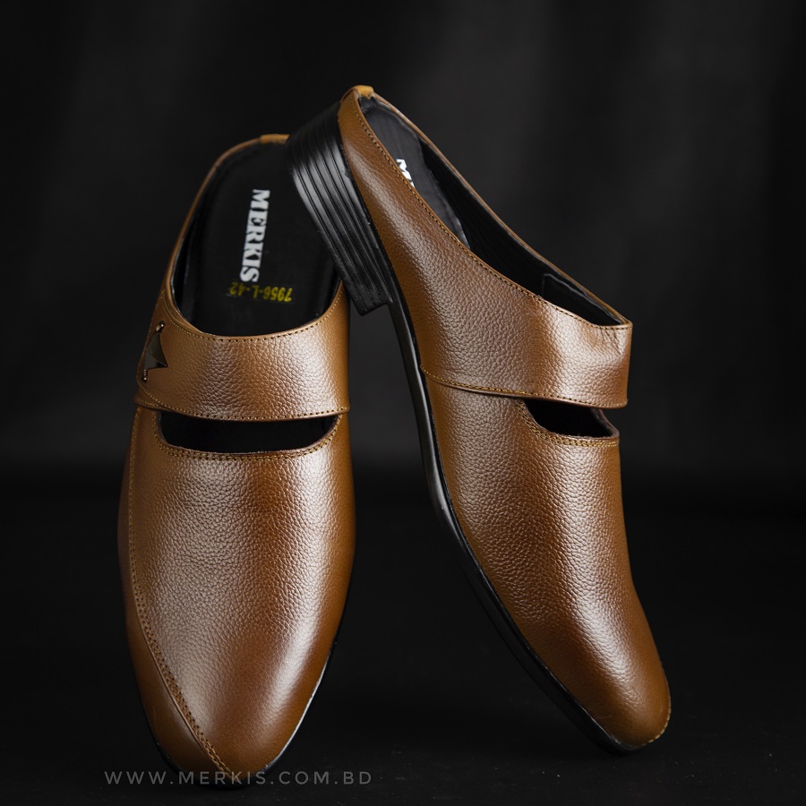 Genuine leather chocolate color sandal for men bd - Image 2
