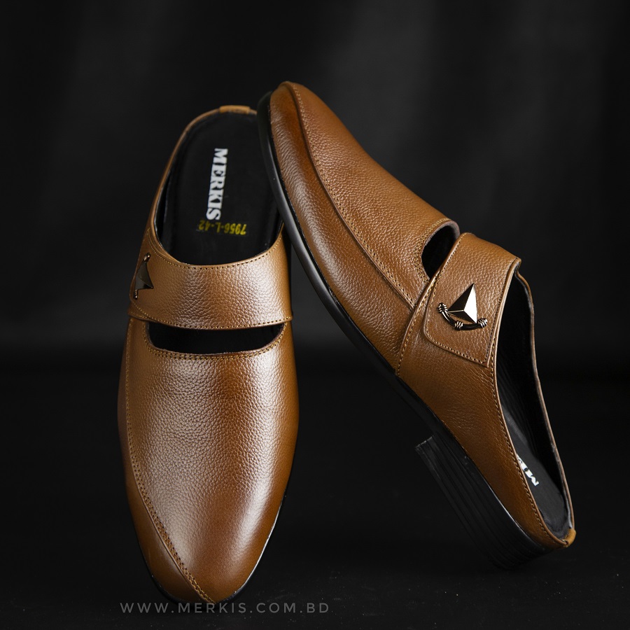 Genuine leather chocolate color sandal for men bd - Image 3