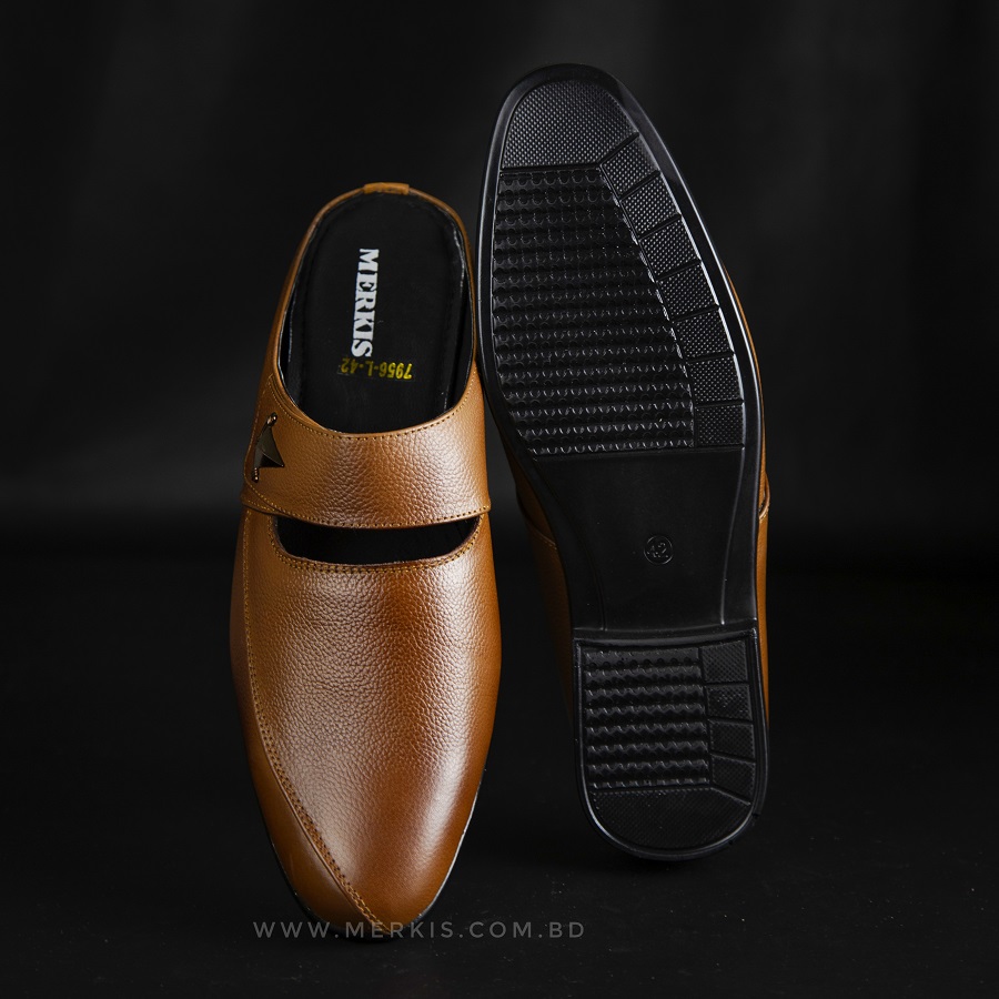 Genuine leather chocolate color sandal for men bd - Image 5