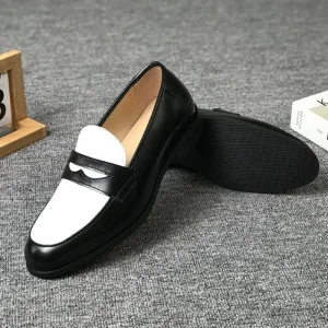 Premium Black White Slip On Shoe For Men