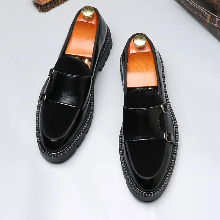 Classic Double Buckle Platform Shoe For Men