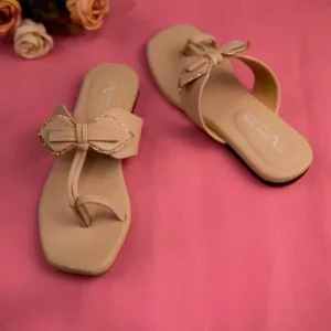Elegant Bow Design Flat Slipper Sandal