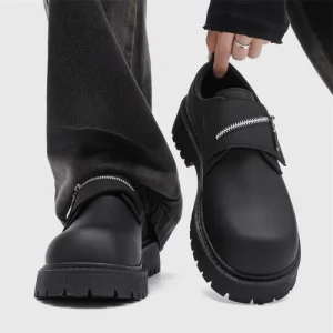 Zipper Strap Chunky Casual Shoes For Men