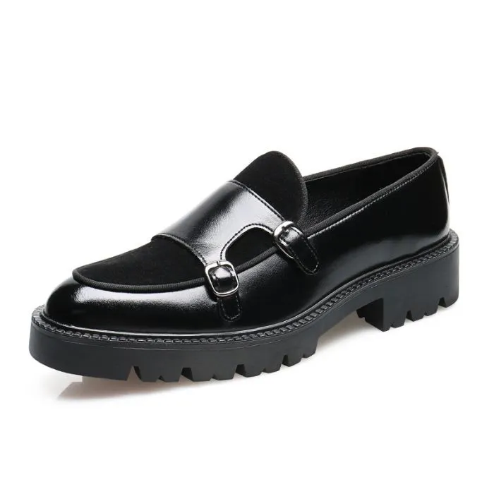 Classic Double Buckle Platform Shoe For Men