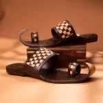 Royal Dark Brown Nagra Sandal For Men