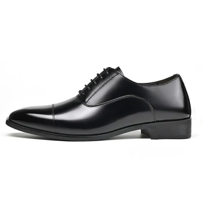 Black PU Leather Lace Up Oxford Formal Shoes for Men