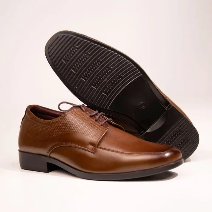 Best Genuine Leather Mixed Texture Plain Toe Derby Dress Shoes