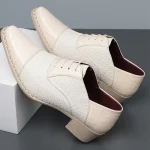 Elegant Woven Pattern Formal Shoes For Men