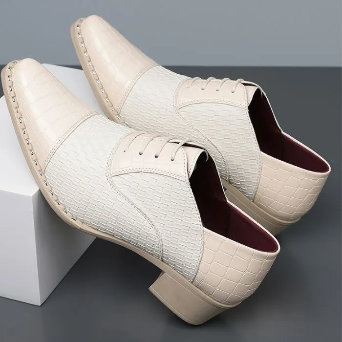 Elegant Woven Pattern Formal Shoes For Men
