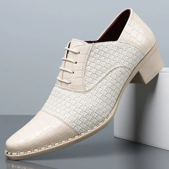 Elegant Woven Pattern Formal Shoes For Men