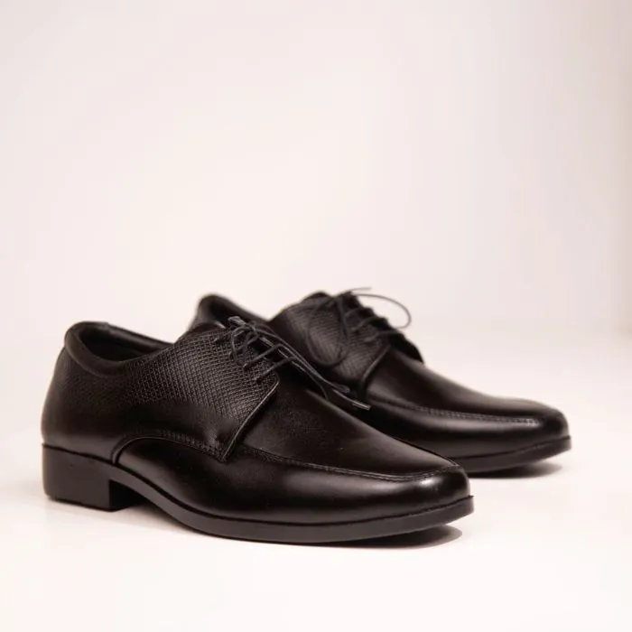 Genuine Leather Mixed Texture Plain Toe Derby Dress Shoes