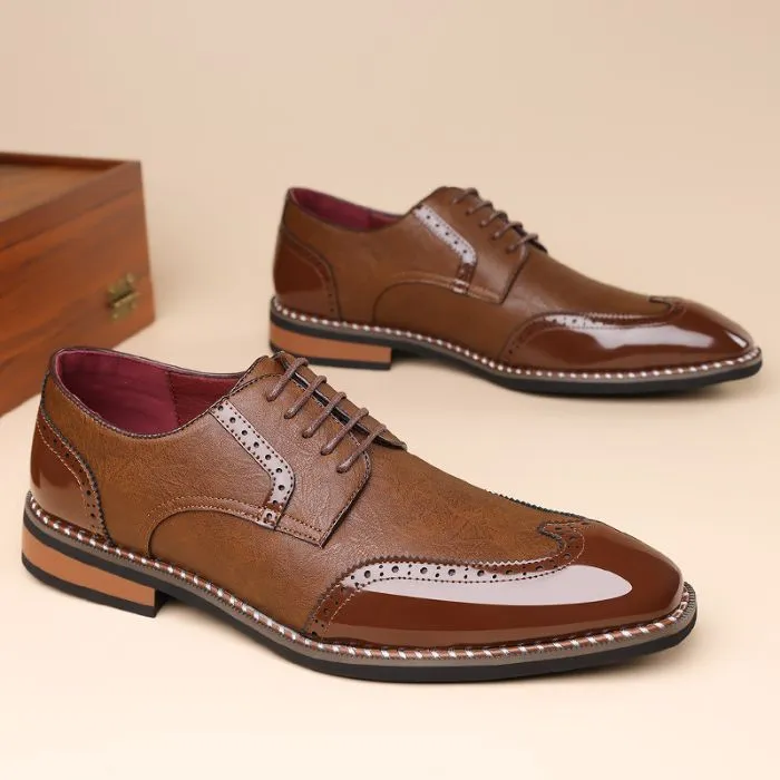 Stylish Brogue Derby Dress Shoes For Men