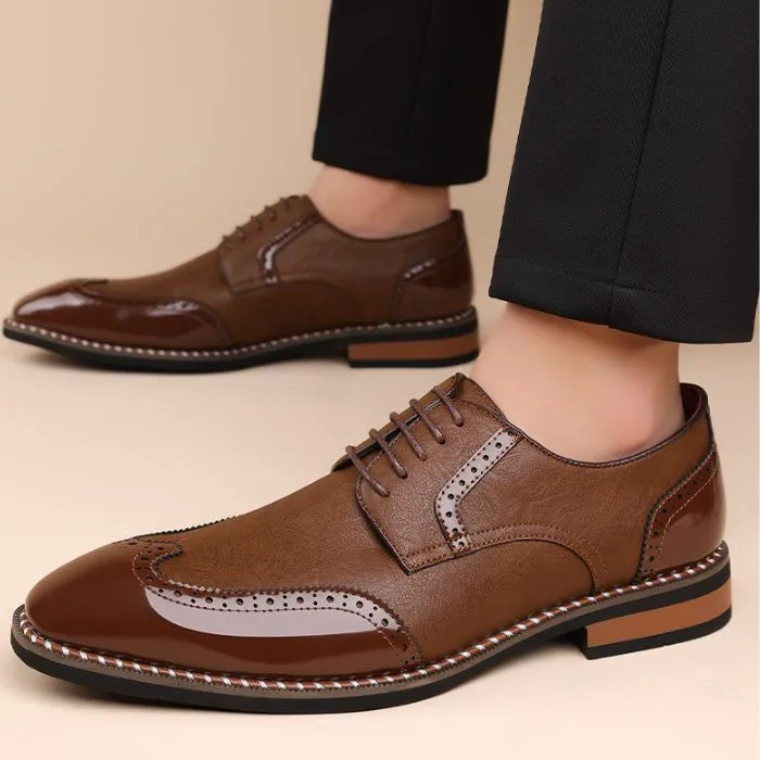 Stylish Brogue Derby Dress Shoes For Men