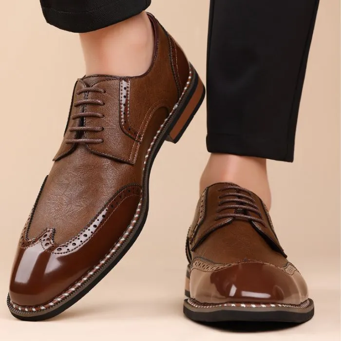 Stylish Brogue Derby Dress Shoes For Men