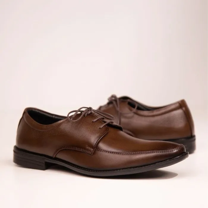 Exclusive Genuine Leather Moc Toe Derby Dress Shoes