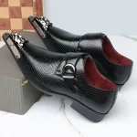 Monk Strap Dress Shoes with Metal Pointed Toe