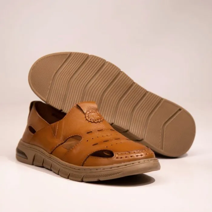 Genuine Leather Slip On Casual Sandal Shoes For Men