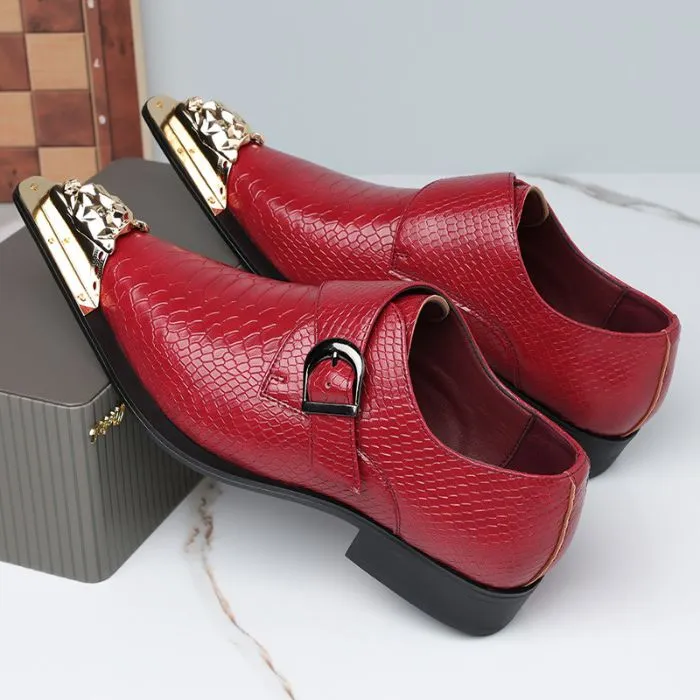 Stylish Monk Strap Dress Shoes with Metal Pointed Toe