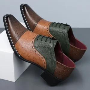Luxury Multicolor Genuine Leather Oxford Formal Shoes for Men