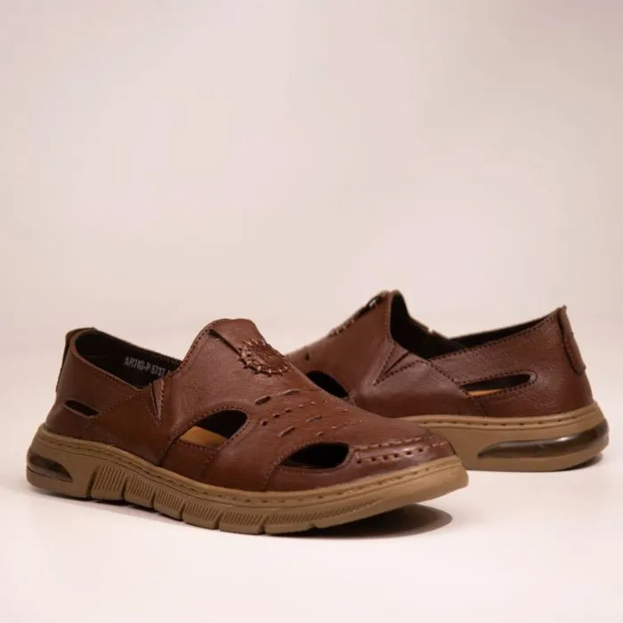 Genuine Leather Slip On Casual Sandal Shoes