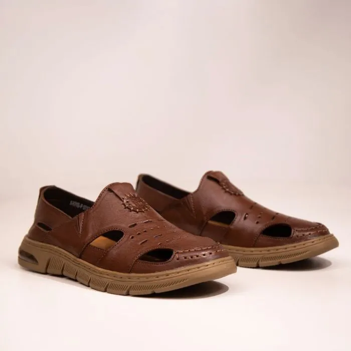 Genuine Leather Slip On Casual Sandal Shoes