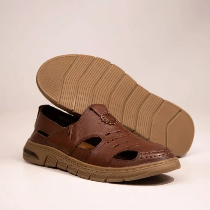 Genuine Leather Slip On Casual Sandal Shoes