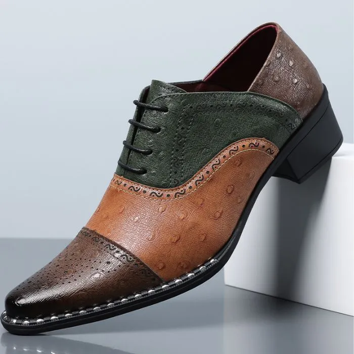 Luxury Multicolor Genuine Leather Oxford Formal Shoes for Men