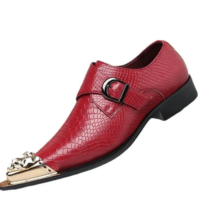 Stylish Monk Strap Dress Shoes with Metal Pointed Toe
