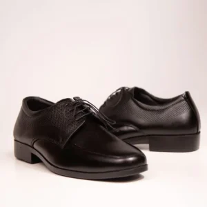 Genuine Leather Mixed Texture Plain Toe Derby Dress Shoes