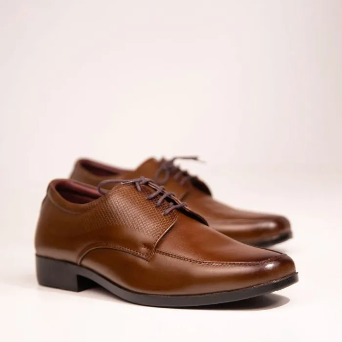 Best Genuine Leather Mixed Texture Plain Toe Derby Dress Shoes
